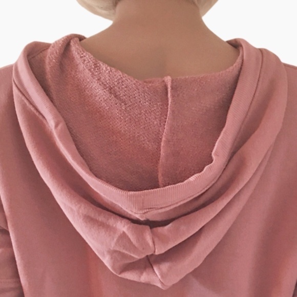 SPLENDID Rayon Blend Pink Crop Pullover Hoodie Activewear Yoga Fitness Street - Picture 5 of 14